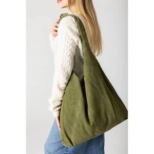 NEW RISA women's knot suede tote bag in olive